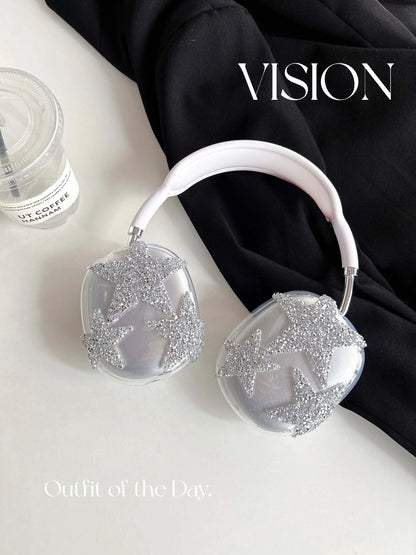 Blingbling stars Cute DIY ins headset cover