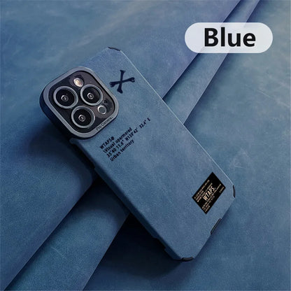 Fashion WTAPS Skeletons Labels Silicone Suede Phone Case