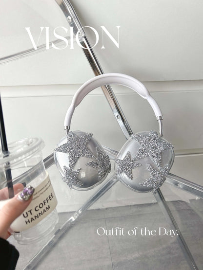 Blingbling stars Cute DIY ins headset cover